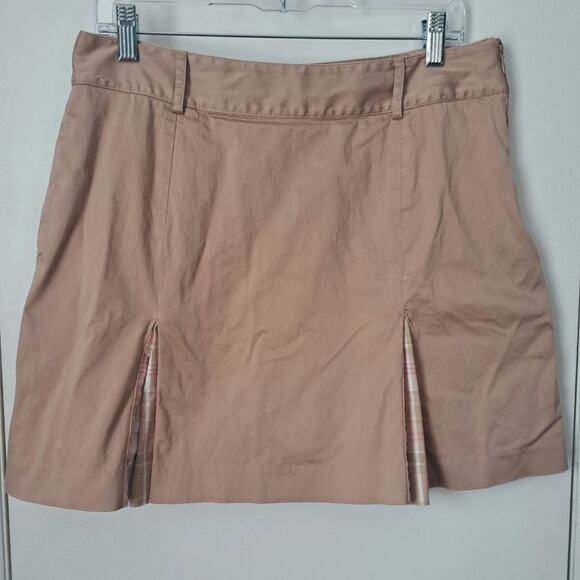 IZOD Dresses & Skirts - Izod XFG Stretch Khaki Plaid Skort Women's Size 8